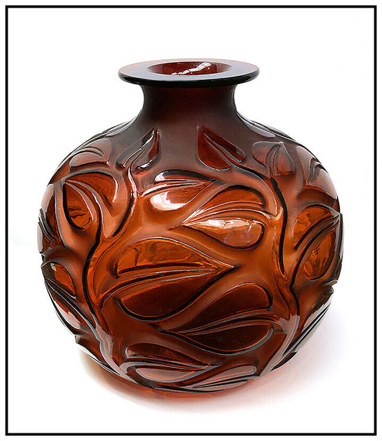 René Lalique, ‘Rene Lalique Rare Large Sophora Glass Vase Hand Signed Red Amber Crystal Antique’, Early 20th Century , Design/Decorative Art, Red Amber Crystal / Glass, Original Art Broker