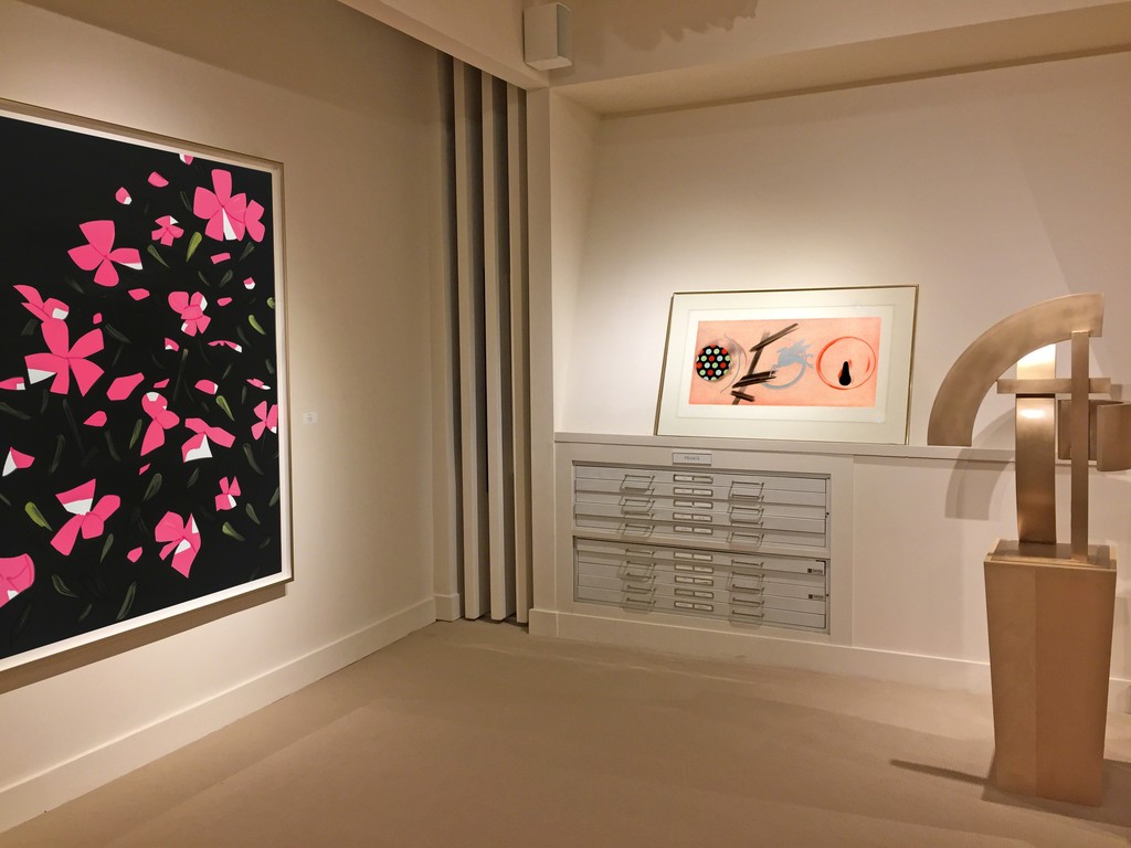 Alex Katz, White Impatiens. James Rosenquist, Pale Lamps. Guy Dill, Azaz. installation at Meyerovich Gallery, San Francisco Alex Katz, White Impatiens. James Rosenquist, Pale Lamps. Guy Dill, Azaz. installation at Meyerovich Gallery, San Francisco