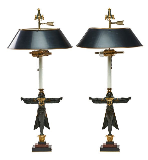 Pair Of Egyptian Revival Table Lamps (20th c.) Artsy