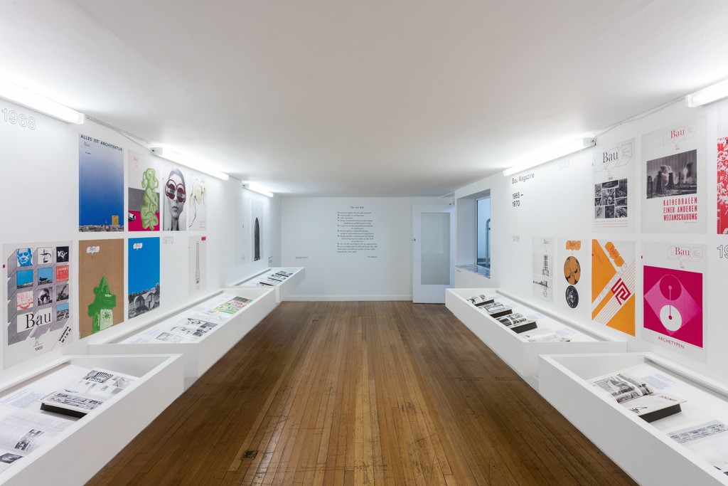 Installation view of Everything is Architecture: Bau Magazine from the 60s and 70s 29 July 2015 – 27 September 2015, Institute of Contemporary Arts London (ICA). Photo: Mark Blower. Installation view of Everything is Architecture: Bau Magazine from the 60s and 70s 29 July 2015 – 27 September 2015, Institute of Contemporary Arts London (ICA). Photo: Mark Blower.