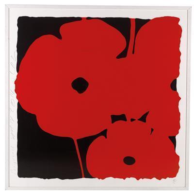 Donald Sultan - Born in Asheville North Carolina in lives and works in New York "Big Red Sept. 14"