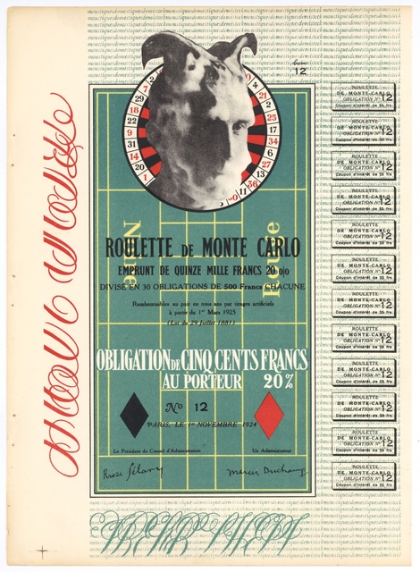 Marcel Duchamp, ‘Obligation Monte Carlo’, 1938, Artsnap
