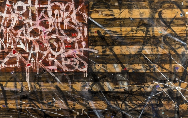 Saber, ‘Stars and Stripes’, 2014, Mixed Media, Mixed media on wood, Forum Auctions