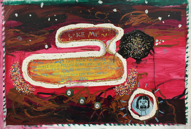 Yael Kanarek, ‘Like Me Bubble’, 1994, Painting, Acrylic, pennies, glitter, marker, and candy sprinkles on paper, bitforms gallery