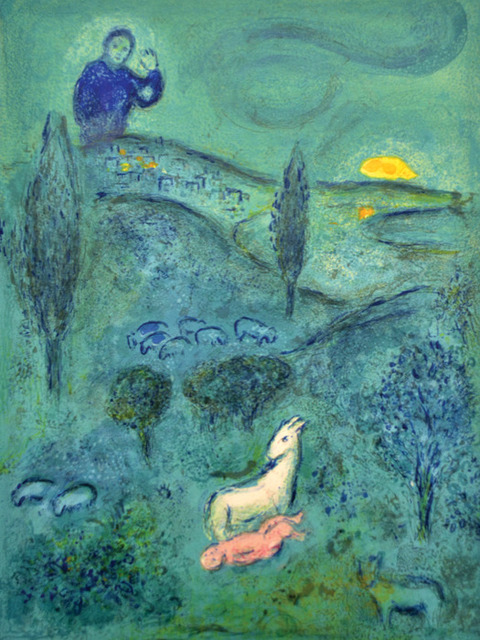 Marc Chagall, ‘Lamon Discovers Daphnis’, 1961, Print, Original lithograph printed in colors on Arches wove paper., Galerie d'Orsay