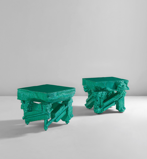 Chris Schanck, ‘Unique pair of tables, from the "Alufoil" series’, 2014, Phillips