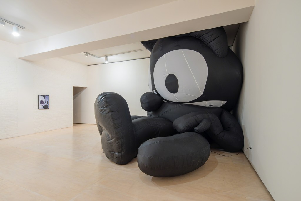 Installation view of "Felix The Cat," 2013
Mark Leckey: Containers and Their Drivers at MoMA PS1, October 23, 2016 - March 5, 2017
Photograph by Pablo Enriquez
Courtesy the artist and MoMA PS1 Installation view of "Felix The Cat," 2013
Mark Leckey: Containers and Their Drivers at MoMA PS1, October 23, 2016 - March 5, 2017
Photograph by Pablo Enriquez
Courtesy the artist and MoMA PS1