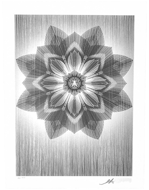Shepard Fairey, ‘STARDUST (Black & Silver) Kai & Sunny X Shepard Fairey’, 2013, Print, Printed with Black and Silver metallic paints on 100% Cotton 300 GSM Somerset Satin Paper., Silverback Gallery