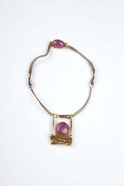 Miye Matsukata, ‘18ct gold and tourmaline necklace with a woven silver chain’, 1970s, Didier Ltd.
