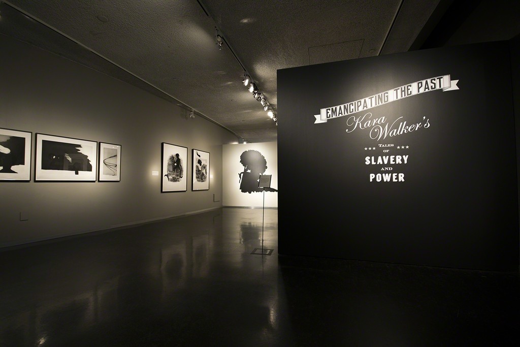 Installation view of "Emancipating the Past: Kara Walker's Tales of Slavery and Power" at Bellevue Arts Museum, Bellevue (2016) Courtesy of Bellevue Arts Museum Installation view of "Emancipating the Past: Kara Walker's Tales of Slavery and Power" at Bellevue Arts Museum, Bellevue (2016) Courtesy of Bellevue Arts Museum