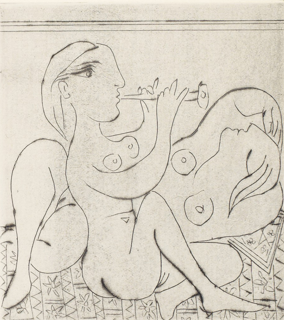 Pablo Picasso, ‘Flûtiste et dormeuse II’, 1933, Print, Drypoint and Etching, John Szoke