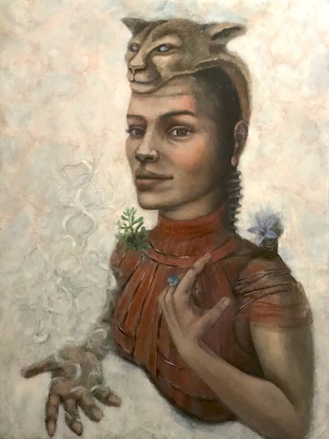Deborah Caiola, ‘The Leader’, 2018, Painting, Mixed media painting (digital transfer, acrylic, pencil, oil), InLiquid