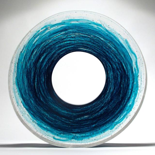 Galia Amsel, ‘Whirl III’, 2018, Sculpture, Cast and polished aquamarine and clear bullseye glass, Adrian Sassoon