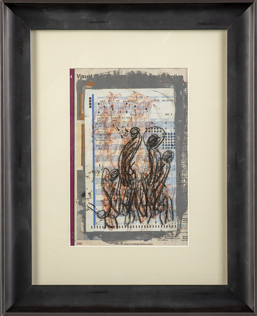 Purvis Young, ‘Purvis Young Original Crayon Drawing on Standardized Test Paper Contemporary Art’, 1970-2010, Modern Artifact