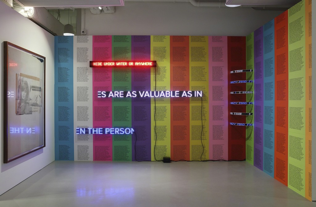 'Eau de Cologne: Barbara Kruger, Louise Lawler, Jenny Holzer,
Cindy Sherman, Astrid Klein, Rosemarie Trockel, Marlene Dumas,
Kara Walker', Installation view, Sprüth Magers, Hong Kong, Hart Hall,
March 27 – April 12, 2019; Photography by: Stanley Photo Workshop 'Eau de Cologne: Barbara Kruger, Louise Lawler, Jenny Holzer,
Cindy Sherman, Astrid Klein, Rosemarie Trockel, Marlene Dumas,
Kara Walker', Installation view, Sprüth Magers, Hong Kong, Hart Hall,
March 27 – April 12, 2019; Photography by: Stanley Photo Workshop