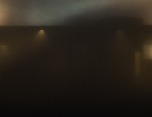 Richard Barnes, ‘Night View Detail Obstructed by Fog, Glass House’, 2014, Photography, Archival inkjet print mounted to archival substrate, framed in black with UltraVue70, Bau-Xi Gallery