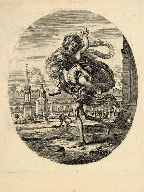 Stefano Della Bella, ‘Death carrying a child on his back’, ca. 1648, Daniela Laube Fine Art
