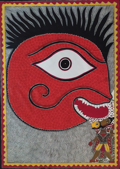 Baua Devi, ‘UNTITLED (DEITY-2)’, 2017, Drawing, Collage or other Work on Paper, NATURAL COLORS ON HANDMADE PAPER, Arushi Arts