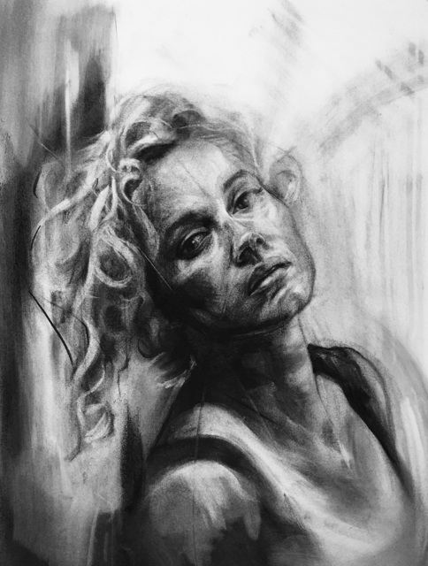 Shaina Craft, ‘Echo’, 2017, Drawing, Collage or other Work on Paper, Charcoal on paper, InLiquid