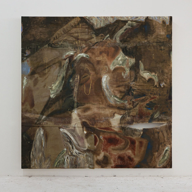 Joshua Hagler, ‘ The Epistle of One Arriving from Among the Many Departed’, 2020, Painting, Mixed media on burlap, Cris Worley Fine Arts