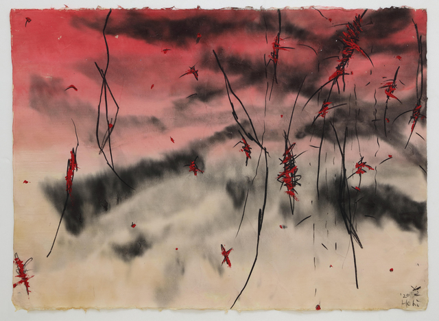 Hori Kosai, ‘Touching so close and having an openness - Still not arrived anywhere’, 2020, Drawing, Collage or other Work on Paper, Japanese ink, dermatograph, acrylic, Japanese paper, Mizuma Art Gallery