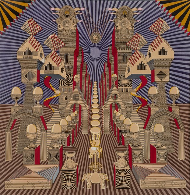 Pedro Friedeberg, ‘La Vida Sexual de Isabel la Católica’, 1972, Painting, Ink and acrylic on board, Heritage Auctions