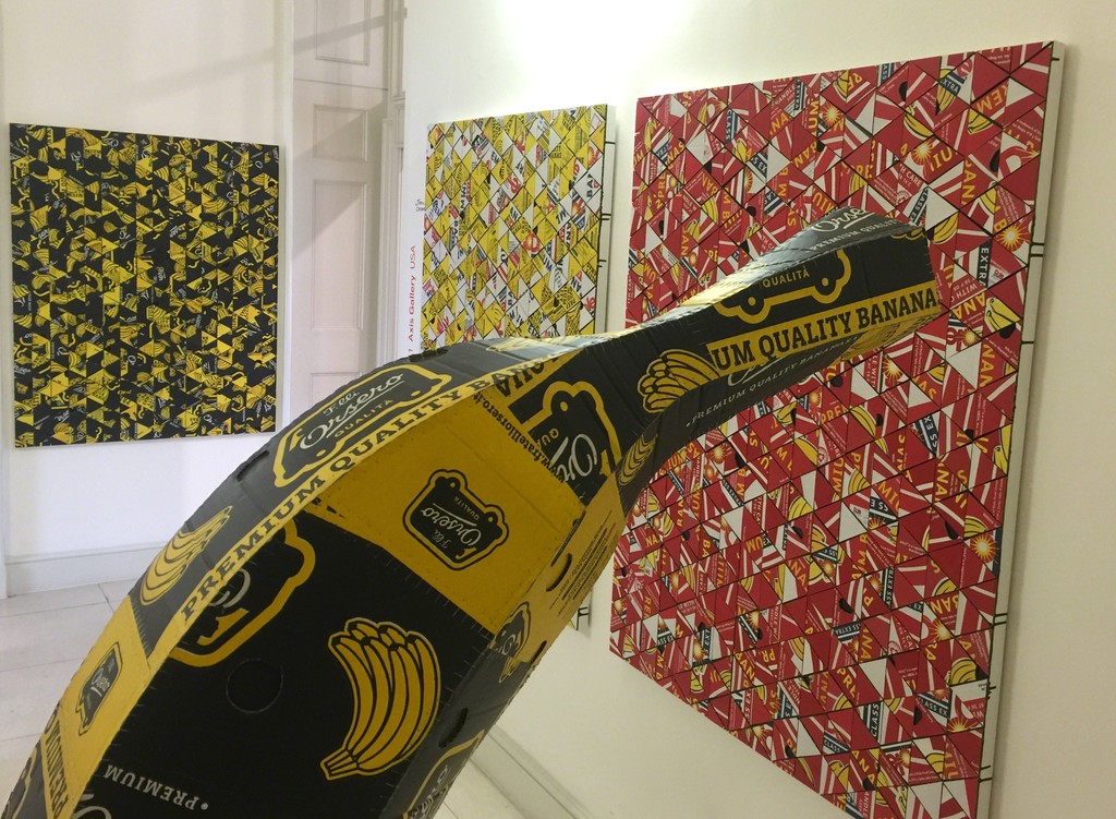 Jebila Okongwu's Banana no, 17 and Divination paintings. Jebila Okongwu's Banana no, 17 and Divination paintings.