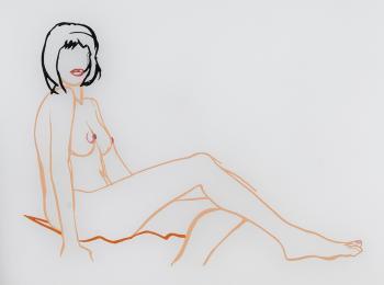 Tom Wesselman - Monica sitting, one leg on the other