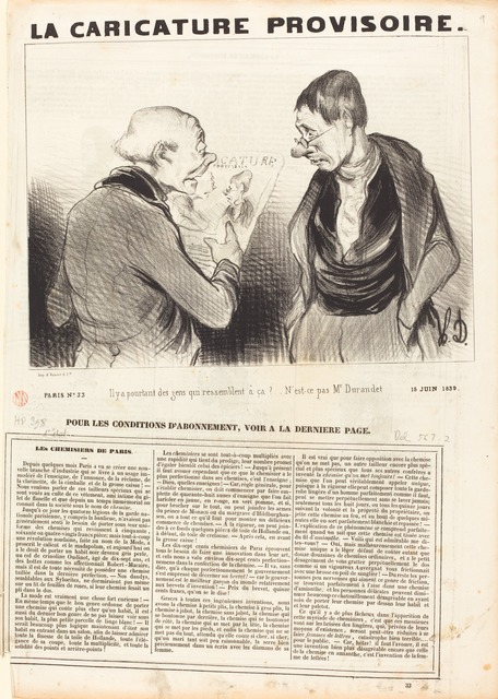 Honoré Daumier, ‘Il y a pourtant des gens qui ressemblent a ça!’, 1839, National Gallery of Art, Washington, D.C.