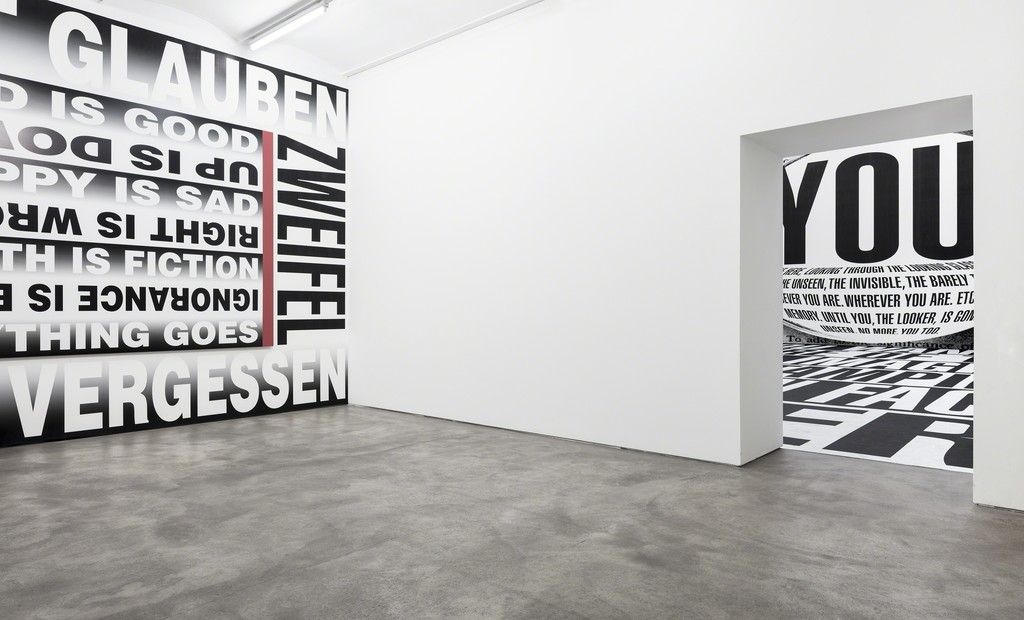 Installation view, Barbara Kruger, 'Forever', Sprüth Magers, Berlin, September 16 - December 22, 2017; Photography by Timo Ohler Installation view, Barbara Kruger, 'Forever', Sprüth Magers, Berlin, September 16 - December 22, 2017; Photography by Timo Ohler