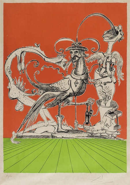 Salvador Dalí, ‘A plate, from Les Songes drolatiques de Pantagruel (Field 73-7-H; M&L 1418a)’, 1973, Forum Auctions