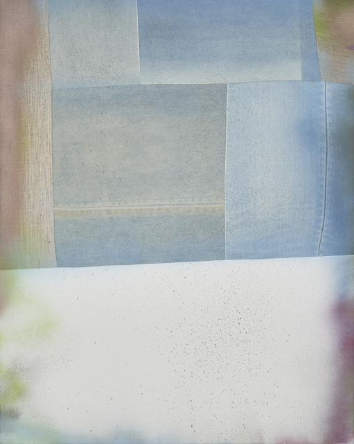 Fay Shin, ‘Drink up the Sky’, 2020, Painting, Denim, linen, spray on canvas, silk thread, GALLERY SU: