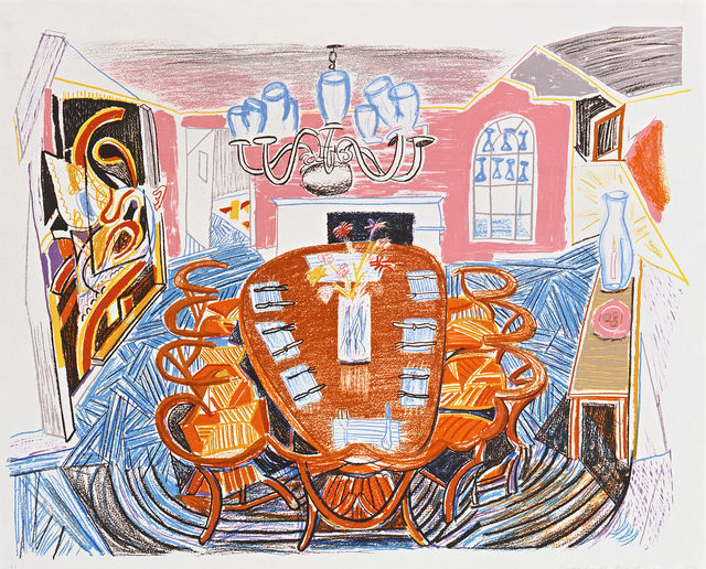 David Hockney, ‘Tyler Dining Room’, 1984, Vertu Fine Art