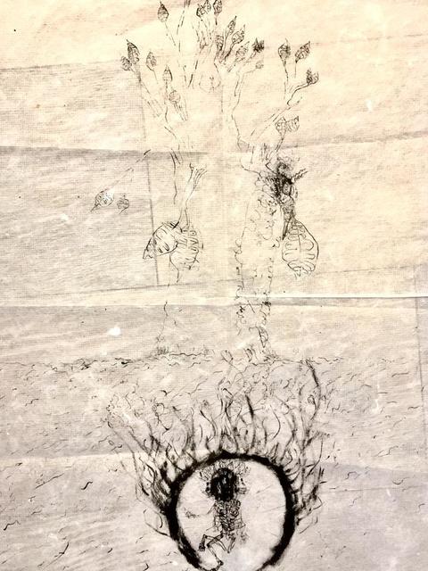 ANURADHA DELACOUR, ‘danser sa vie ’, ca. 2018, Drawing, Collage or other Work on Paper, Ink on fine asian paper, Canopy Gallery