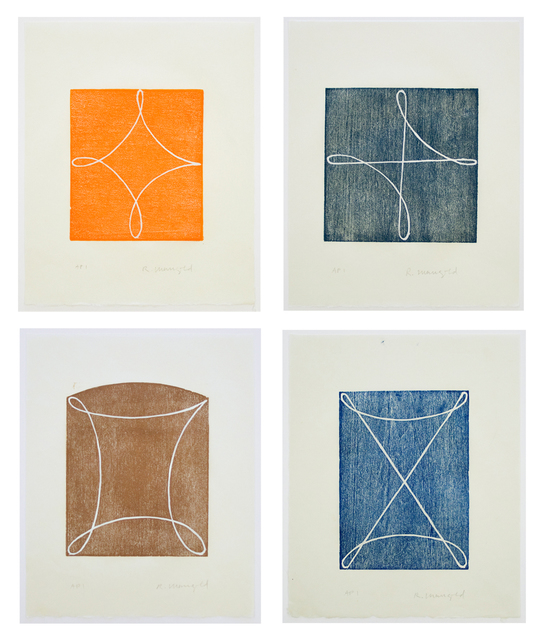 Robert Mangold (b.1937), ‘Untitled A-D’, 1994, Print, Set of 4 color woodcut prints on mulberry paper, Betsy Senior Fine Art