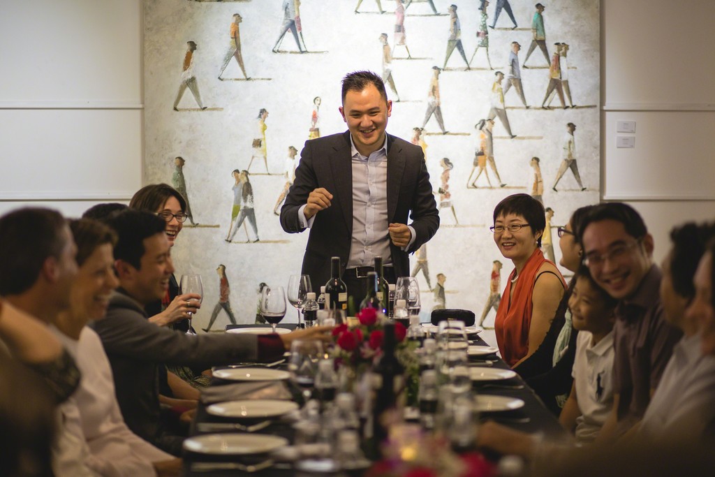 Opening Speech by gallery co-founder, Loh Weiren, to initiate the start of the dinner reception attended by the artist. Opening Speech by gallery co-founder, Loh Weiren, to initiate the start of the dinner reception attended by the artist.