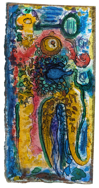 Richard Pousette-Dart, ‘Blue Swan’, ca. 1950, Drawing, Collage or other Work on Paper, Watercolor, ink, and ballpoint pen on paper, Hollis Taggart