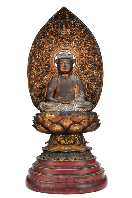 NON NAME, ‘Statue of Buddha 18 0799’, ca. 1800~, Sculpture, Wood, Yumekoubou Antique