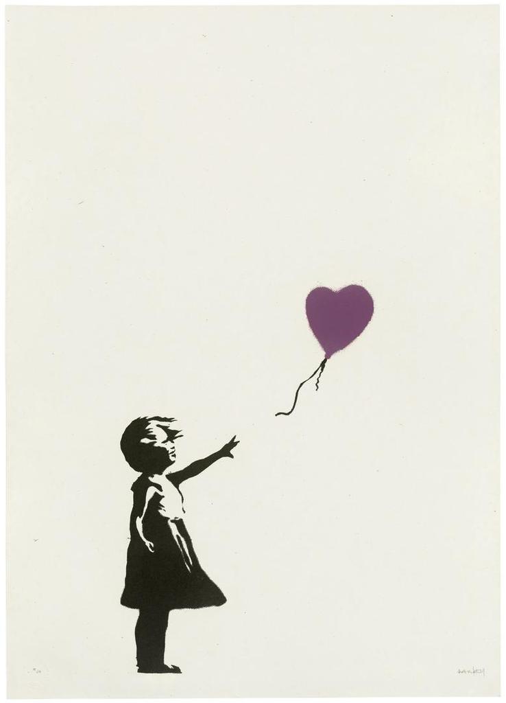 Banksy - Girl with Balloon - Colour AP (Purple)