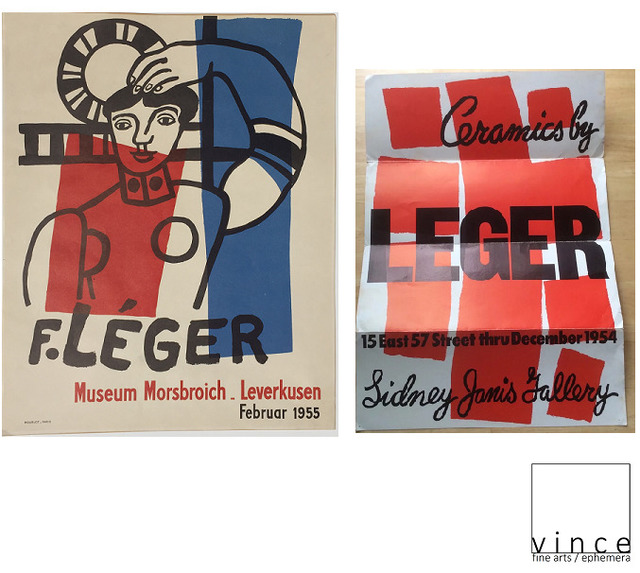 Fernand Léger, ‘2-PIECE POSTER/INVITE SET: "Ceramics" 1954 Sidney Janis Gallery & "F.Leger" 1955 Museum Morsbroich-Leverkusen’, 1954 & 1955, VINCE fine arts/ephemera