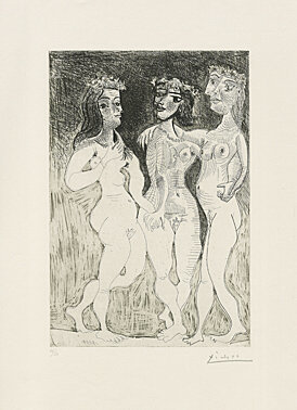 Pablo Picasso, ‘Trois femmes (Les trois grâces couronnées de fleurs)’, 1961, Galerie Boisseree