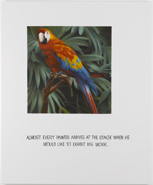 Jonathan Monk, ‘Parrot Painting 05 (Almost every painter arrives at the stage when he would like to exhibit his work)’, 2008, Galleri Nicolai Wallner
