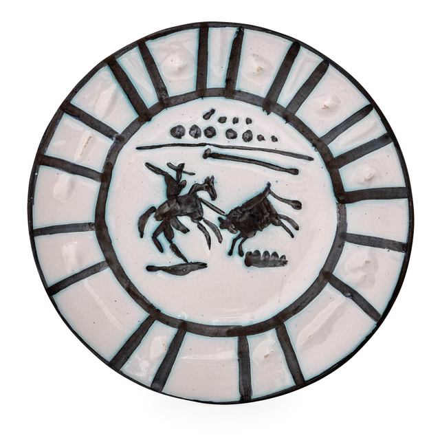 Pablo Picasso, ‘Picador (A.R. 201)’, 1953, Design/Decorative Art, Painted and partially glazed white ceramic plate, Doyle