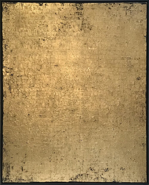 Donna Mintz, ‘Nothing Gold Can Stay’, 2021, Mixed Media, Oil and gold leaf on canvas, Julie Nester Gallery