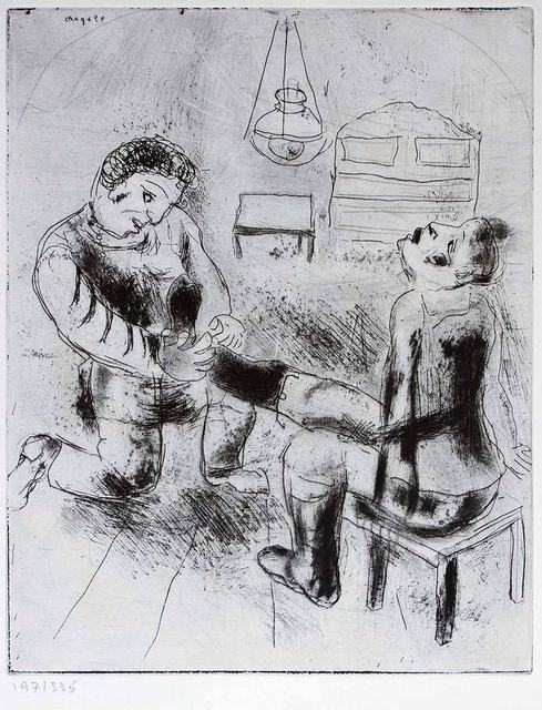 Marc Chagall, ‘Petrouchka retires les bottes’, 1923-1927, Wallector