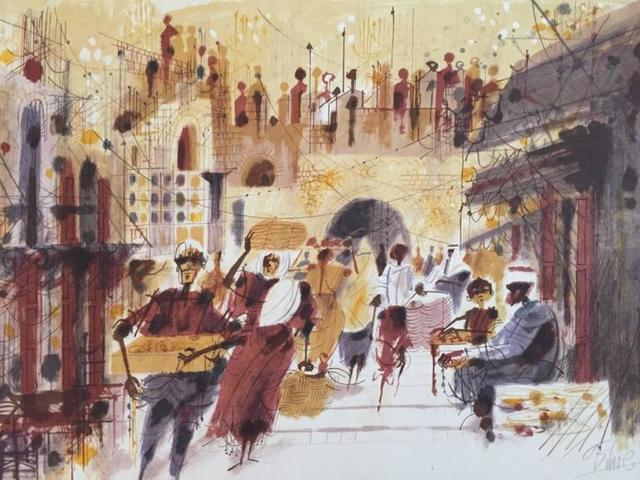 Shmuel Katz, ‘Jerusalem Street Scene’, 20th Century, Lions Gallery