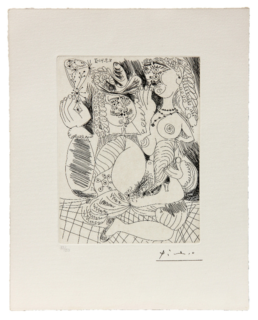 Pablo Picasso, ‘Uomo che tiene un bicchiere in compagnia di una nuda amante’, 1971, Ambrosiana Casa d'Aste