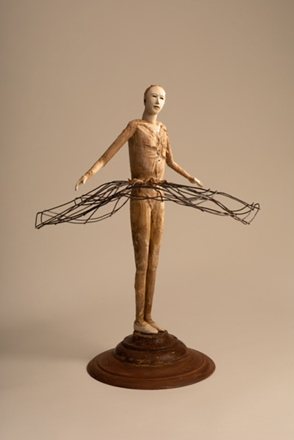 Cathy Rose, ‘Tiny Dancer’, 2019, Sculpture, Hand formed clay, altered wood, fiber and found objects, Sue Greenwood Fine Art