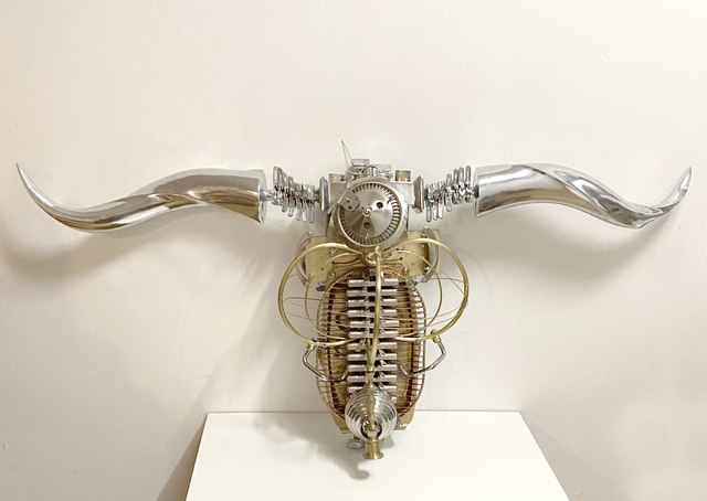 Sasha Meret, ‘Teutotem’, 2020, Sculpture, Steel, aluminum. brass, wood, found objects, Ellipsis Art