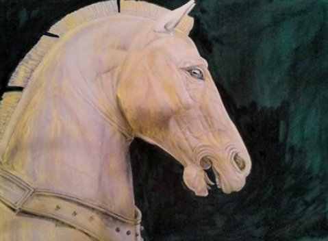 Patrick Faure, ‘Helios Horse’, Painting, Oil on paper, Saphira & Ventura Gallery